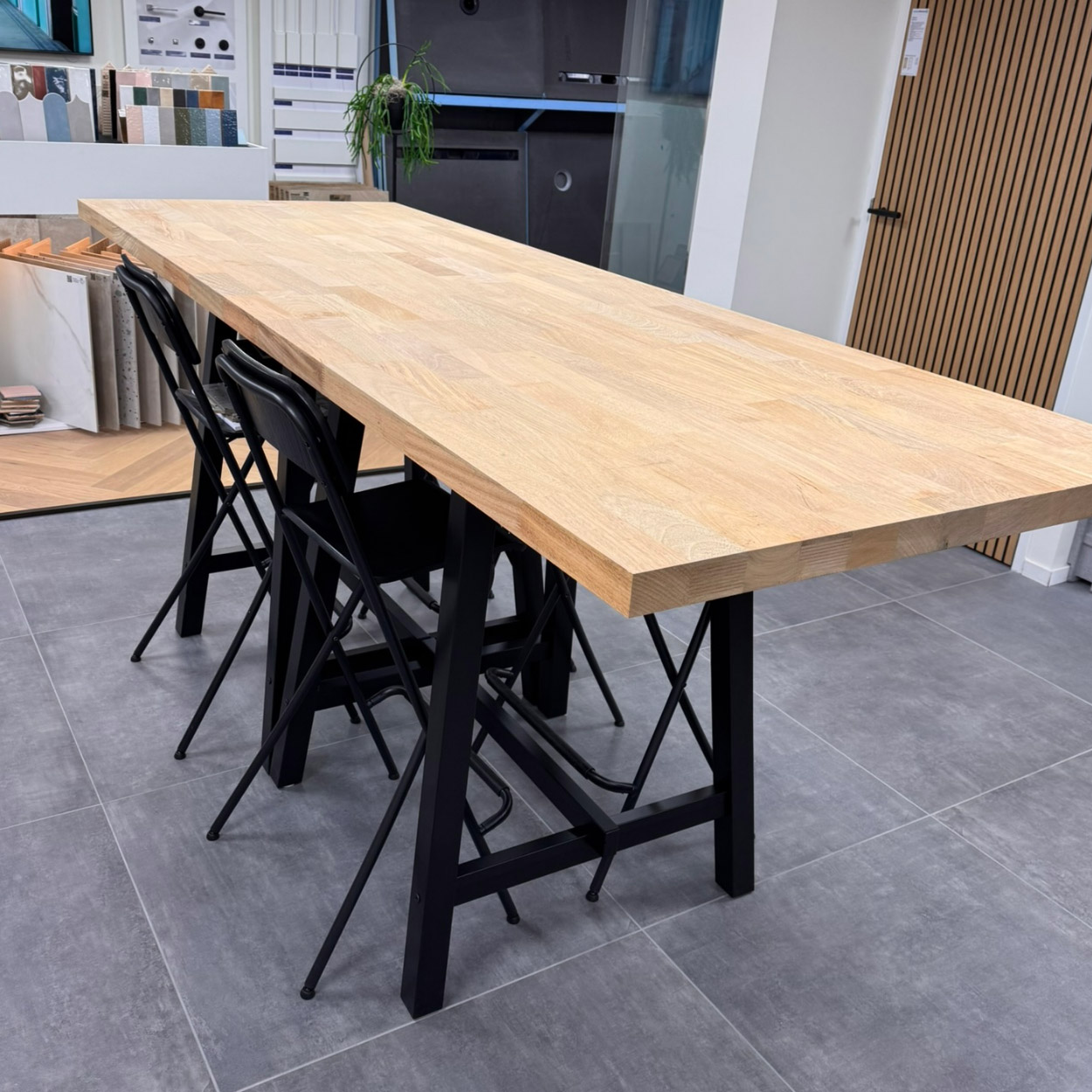 Premium Boliviaans Roble Tafelblad 244x90 cm – 45 mm massief hardhout